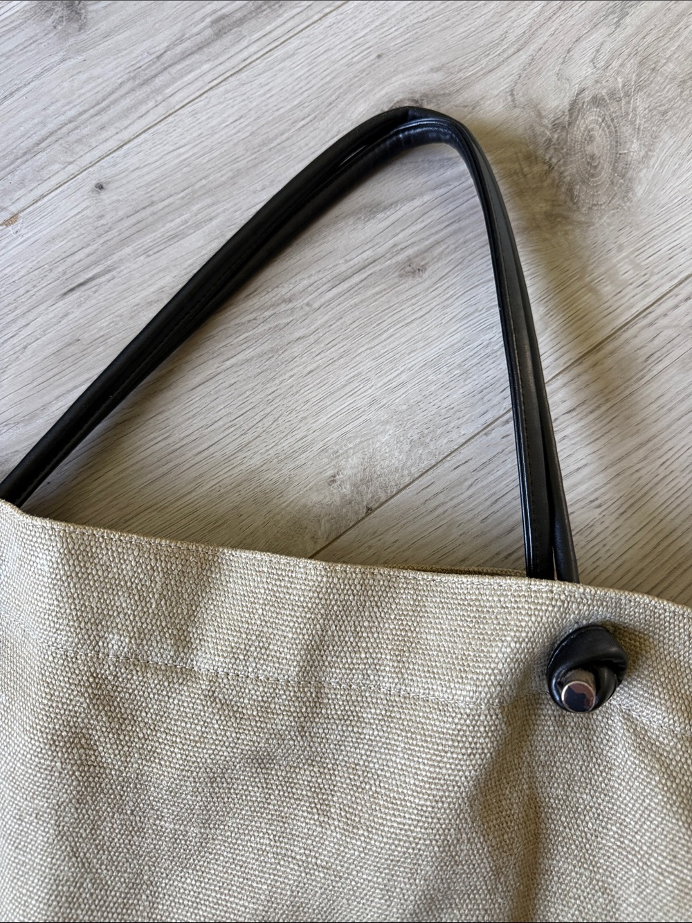 Anine Bing Natural Canvas Tote with Black Logo - Picture 6 of 10